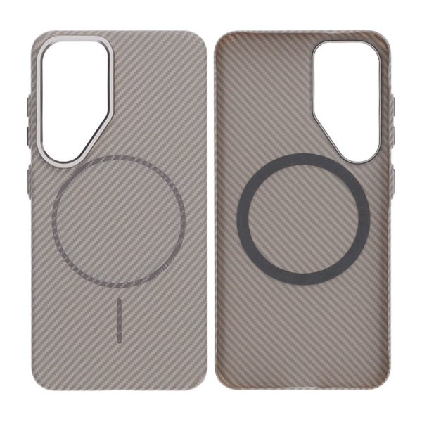 Samsung Galaxy S25 Plus Kuori Hiilikuitukuvio MagSafe Harmaa