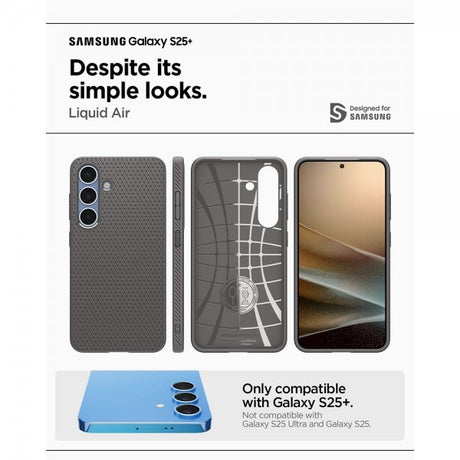 Spigen Samsung Galaxy S25 Plus Kuori Liquid Air Marble Gray