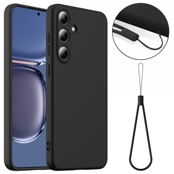 Samsung Galaxy S25 Plus Kuori hihnalla Silikoni MagSafe Musta