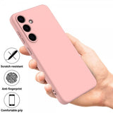 Samsung Galaxy S25 Plus -kuori, jossa hihna, silikonia, pinkki