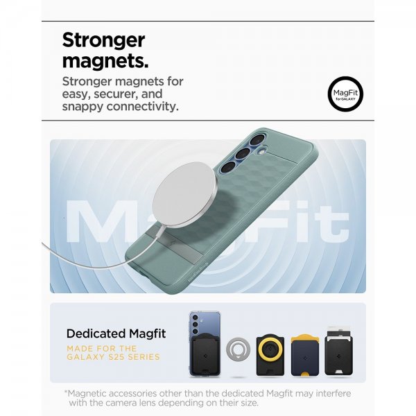 Spigen Samsung Galaxy S25 Plus -suojakuori Parallax MagFit Sage Green