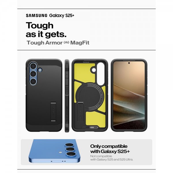 Spigen Samsung Galaxy S25 Plus Kuori Tough Armor MagFit Musta