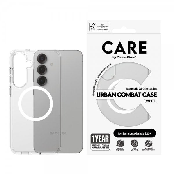 CARE by PanzerGlass Samsung Galaxy S25 Plus Kuori Urban Combat MagSafe Valkoinen