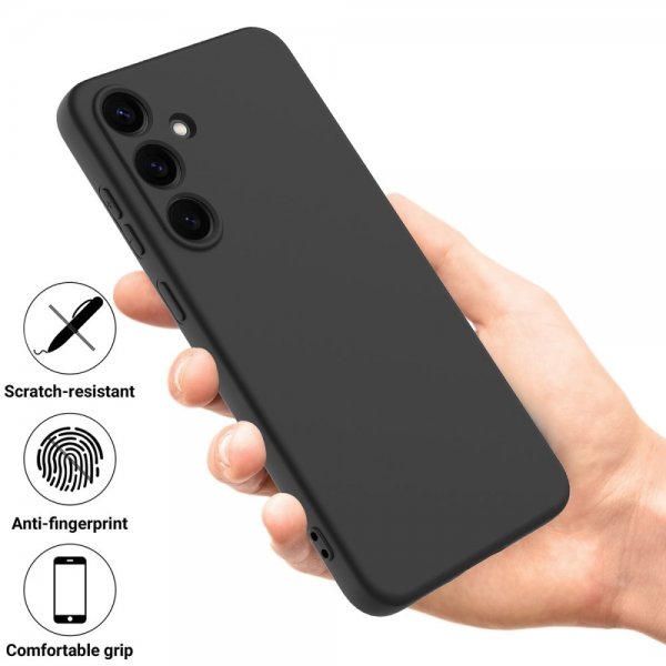 Samsung Galaxy S25 Kuori Strap Silikoni Musta