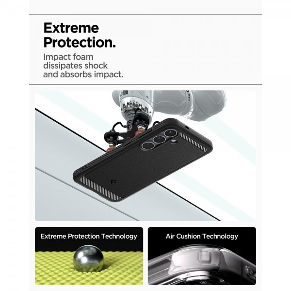 Spigen Samsung Galaxy S25 -suojakuori Rugged Armor MagFit Matte Black