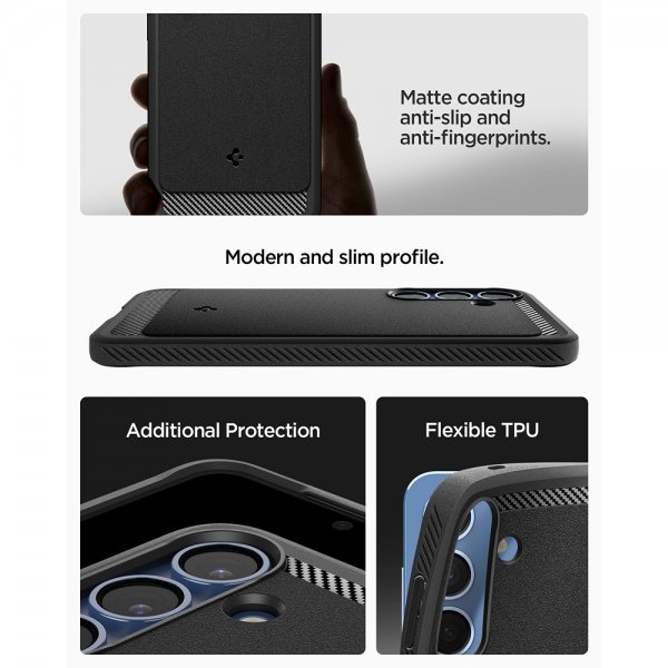 Spigen Samsung Galaxy S25 -suojakuori Rugged Armor MagFit Matte Black