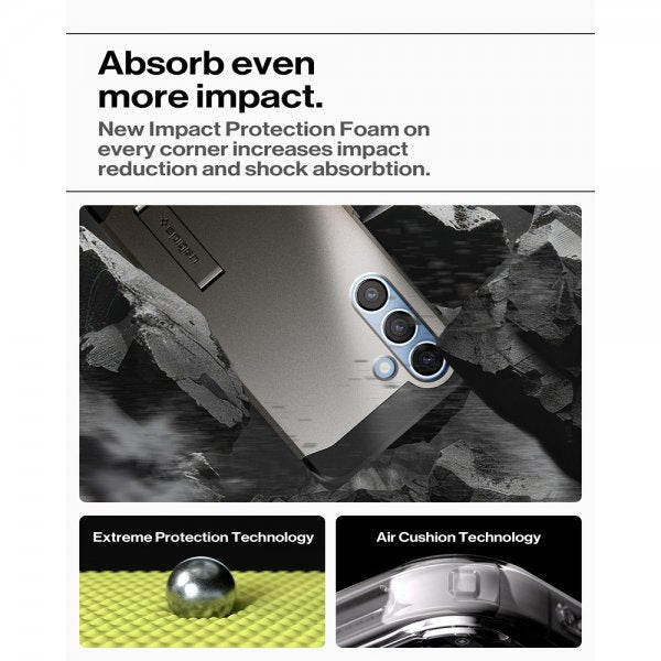 Spigen Samsung Galaxy S25 -suojakuori Tough Armor MagFit Gunmetal