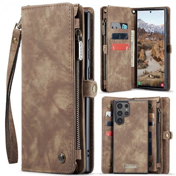 CaseMe Samsung Galaxy S25 Ultra Kotelo 008 Series Irrotettava Kuori Ruskea