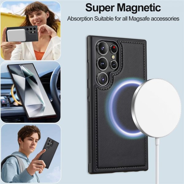 Nordic Covers Samsung Galaxy S25 Ultra -kotelo irrotettavalla MagSafe-kuorella, Raven Black