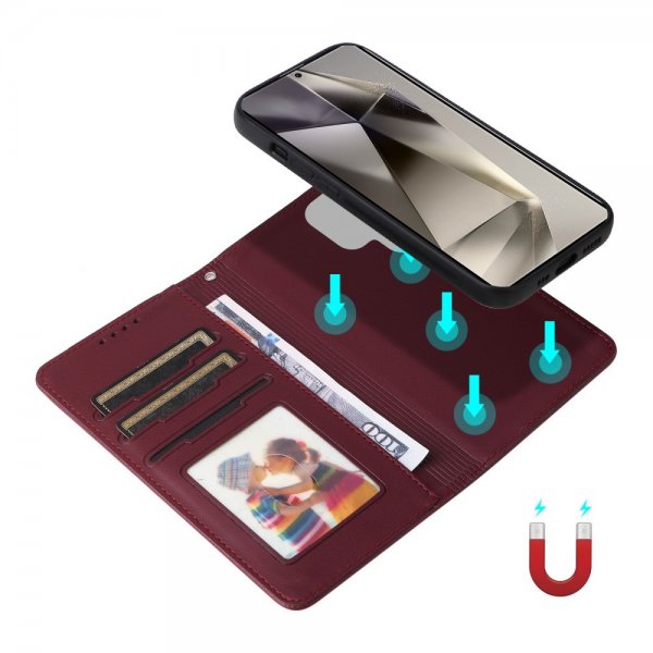 Betopnice Samsung Galaxy S25 Ultra Kotelo irrotettavalla kuorella 005 Punainen