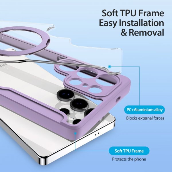 Dux Ducis Samsung Galaxy S25 Ultra Kotelo Skin X Pro Series Jalusta MagSafe Violetti