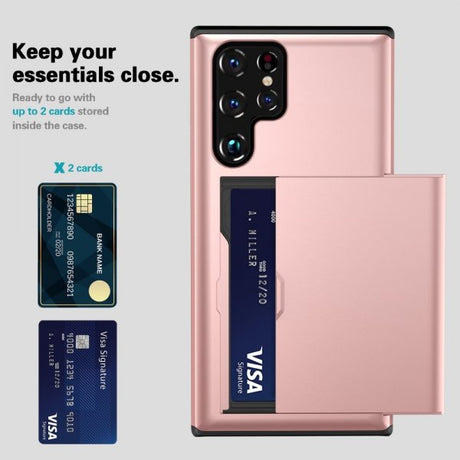 Samsung Galaxy S25 Ultra Kuori Card Slide Ruusukulta