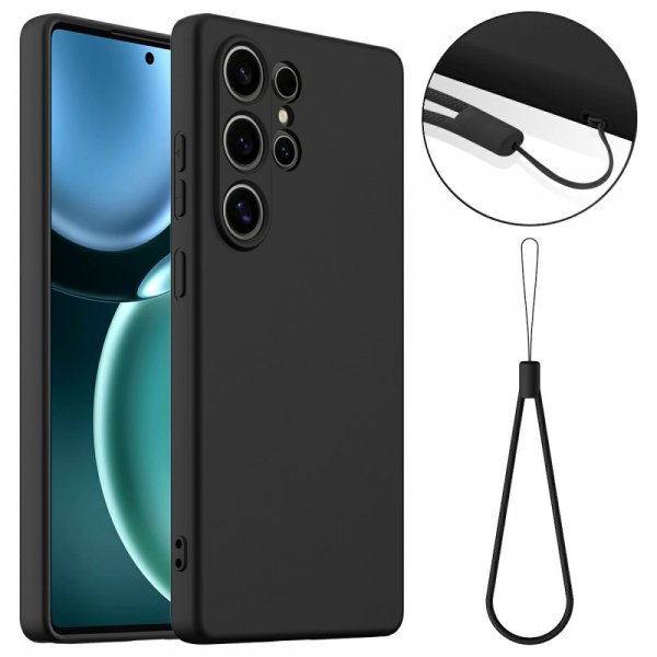 Samsung Galaxy S25 Ultra Kuori hihnalla Silikoni MagSafe Musta