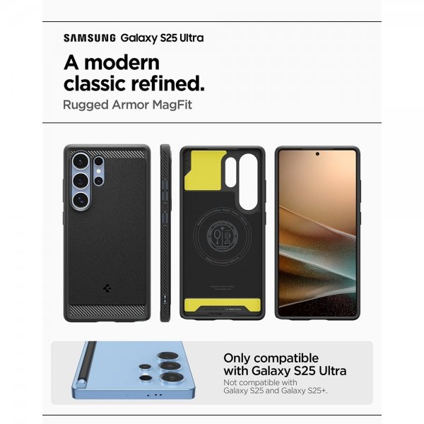 Spigen Samsung Galaxy S25 Ultra Kuori Rugged Armor MagFit Mattamusta