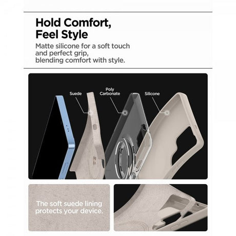 Spigen Samsung Galaxy S25 Ultra Kuori Silicone Fit MagFit Natural Titanium