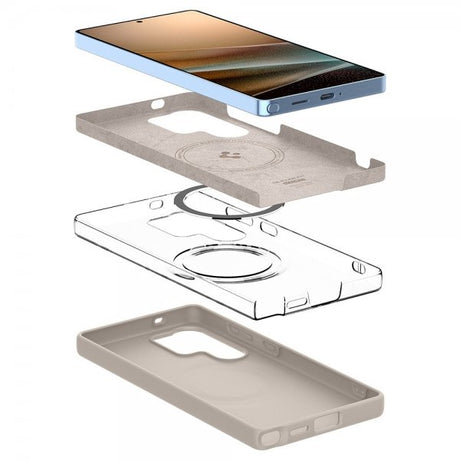 Spigen Samsung Galaxy S25 Ultra Kuori Silicone Fit MagFit Natural Titanium