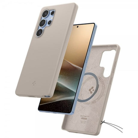 Spigen Samsung Galaxy S25 Ultra Kuori Silicone Fit MagFit Natural Titanium