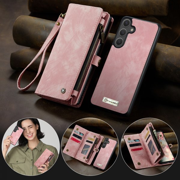 CaseMe Samsung Galaxy S26 -kotelo 008-sarja, irrotettava kuori, vaaleanpunainen