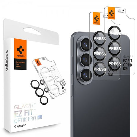 Spigen Samsung Galaxy S26 Kamerasuojus GLAS.tR EZ Fit Optik Pro 2-pakkaus Musta