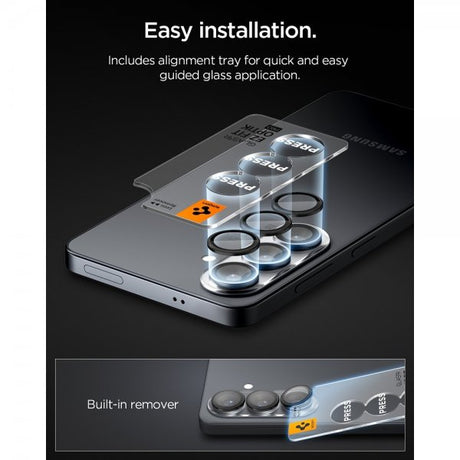Spigen Samsung Galaxy S26 Kamerasuojus GLAS.tR EZ Fit Optik Pro 2-pakkaus Musta