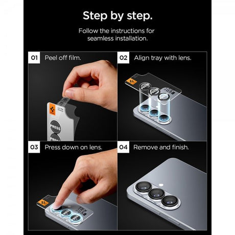 Spigen Samsung Galaxy S26 Kamerasuojus GLAS.tR EZ Fit Optik Pro 2-pakkaus Musta
