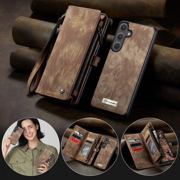 CaseMe Samsung Galaxy S26 Plus -kotelo, 008 Series, irrotettava kuori, ruskea