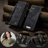 CaseMe Samsung Galaxy S26 Plus -lompakkokotelo, 008 Series, irrotettava kuori, musta
