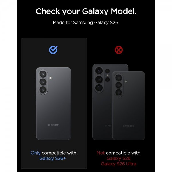Spigen Samsung Galaxy S26 Plus Kameran Suojalasi GLAS.tR EZ Fit Optik Pro 2-pakkaus, Musta