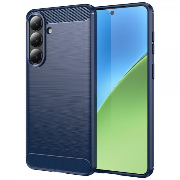 Samsung Galaxy S26 Plus Kuoret Harjattu Hiilikuitutekstuuri Sininen