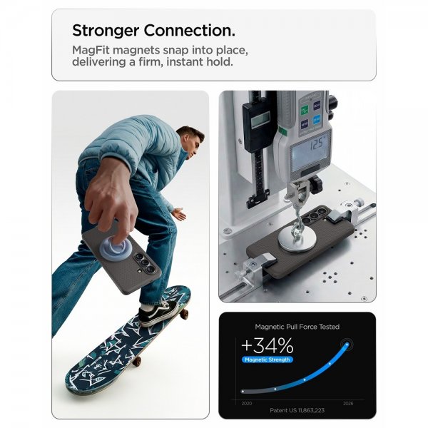 Spigen Samsung Galaxy S26 Plus -kuori Liquid Air MagFit Marble Gray