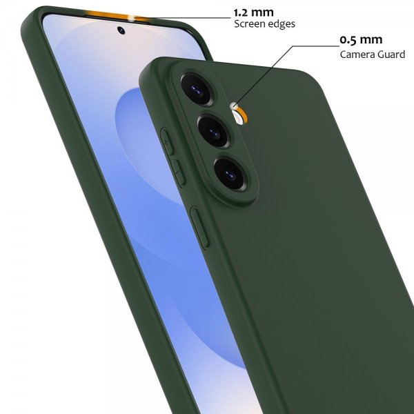 Samsung Galaxy S26 Plus -suojakuori hihnalla, silikoni, MagSafe, tummanvihreä