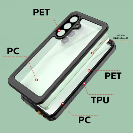 Redpepper Samsung Galaxy S26 Plus Kuori Vesitiivis IP68 Musta