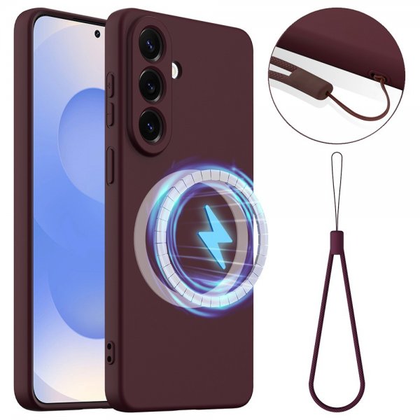 Samsung Galaxy S26 Kuori hihnalla Silikoni MagSafe Punainen