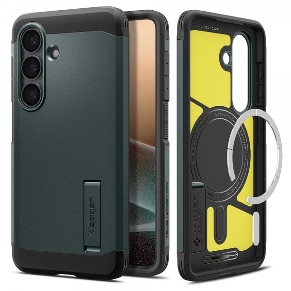 Spigen Samsung Galaxy S26 -suojakuori Tough Armor MagFit Abyss Green