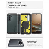 Spigen Samsung Galaxy S26 -suojakuori Tough Armor MagFit Abyss Green