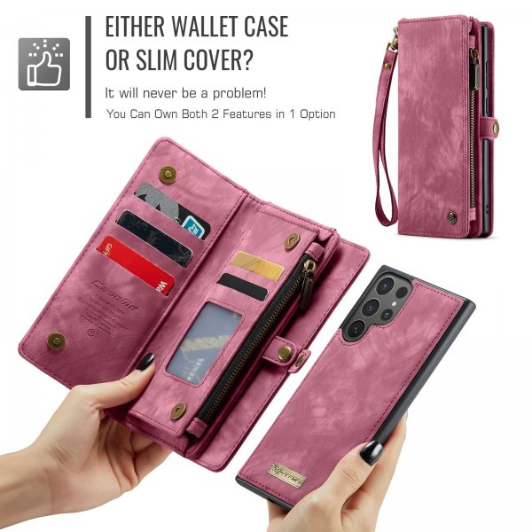 CaseMe Samsung Galaxy S26 Ultra -suojakotelo, 008-sarja, irrotettava kuori, punainen