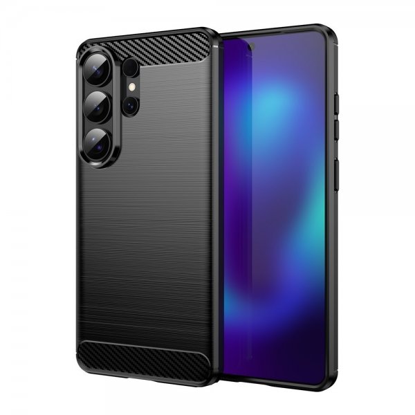 Samsung Galaxy S26 Ultra Kuoret Harjattu Hiilikuitukuvio Musta