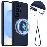 Samsung Galaxy S26 Ultra Kuori, jossa ranneke, silikoni, MagSafe, tummansininen