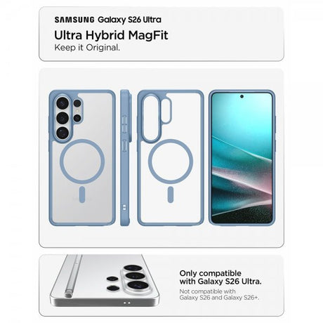 Spigen Samsung Galaxy S26 Ultra -suojakuori Ultra Hybrid MagFit, vaaleansininen
