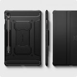 Spigen Samsung Galaxy Tab S10 FE Rugged Armor Pro -suojakuori, mattamusta