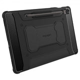 Spigen Samsung Galaxy Tab S10 FE Rugged Armor Pro -suojakuori, mattamusta
