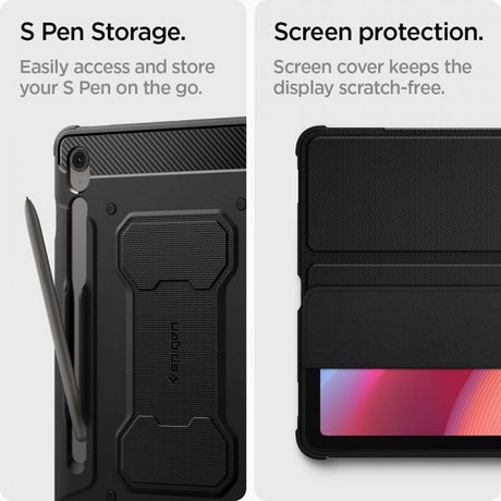 Spigen Samsung Galaxy Tab S10 FE Plus -kotelo, Rugged Armor Pro, mattamusta