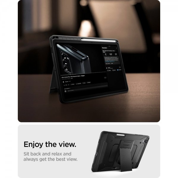 Spigen Samsung Galaxy Tab S11 Suojakuori Tough Armor Pro Musta