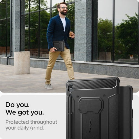 Spigen Samsung Galaxy Tab S9 FE Kotelo Rugged Armor Pro, musta