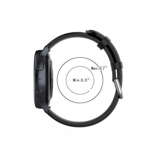 Samsung Galaxy Watch 20mm Ranneke Aitoa Nahkaa Musta
