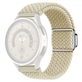 Samsung Galaxy Watch 20mm Ranneke Punottu Nylon Luonnonvalkoinen