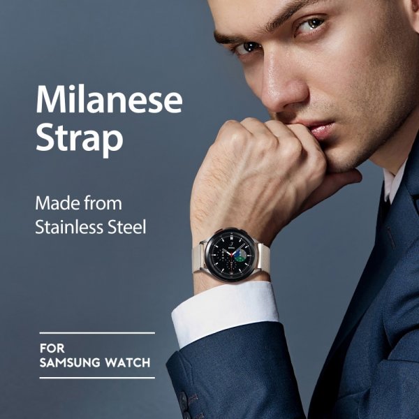 Dux Ducis Samsung Galaxy Watch 20mm Milanese-ranneke Starlight Silver