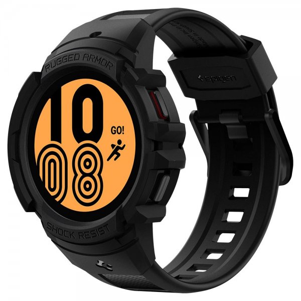 Spigen Samsung Galaxy Watch 4/5 40mm -kuori ja ranneke Rugged Armor Pro Charcoal Gray