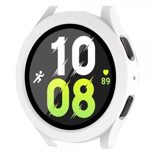 Enkay Samsung Galaxy Watch 4/5 44mm Kuori integroidulla näytönsuojalla Valkoinen
