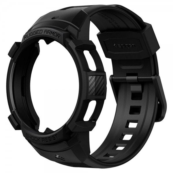 Spigen Samsung Galaxy Watch 4 Classic 42mm Kuori rannekkeella Rugged Armor Pro Musta
